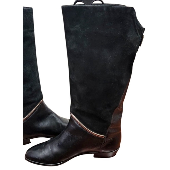 La Vallee Vintage Boots Size 11 Black Leather Pull On New Condition - Picture 10 of 16